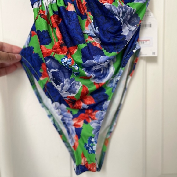 NWT ZARA Asymmetric Floral One-Shoulder Bodysuit S - Picture 6 of 16